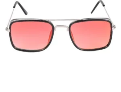 Picture of UV Protection Rectangular Sunglasses (Free Size)  (For Men & Women, Red)