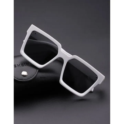 Picture of White frame Black lense Stylish Sunglasses