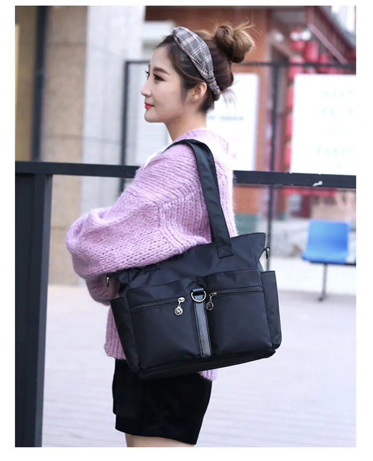 Picture of Women Casual Large Capacity Waterproof Oxford Cloth Bag (Black)