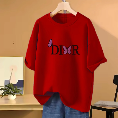 Picture of Drop shoulder T-shirt for Women (Red)