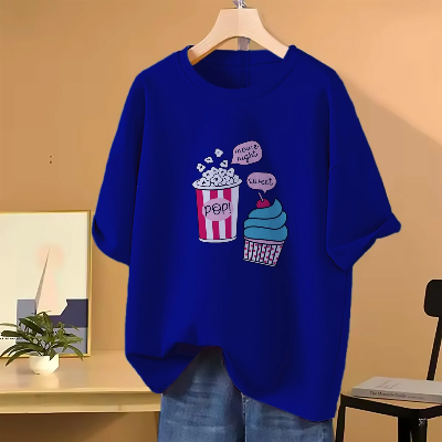 Picture of Drop shoulder T-shirt for Women (Blue)
