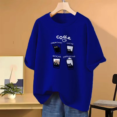 Picture of Drop shoulder T-shirt for Women (Blue)