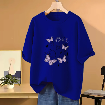 Picture of Drop shoulder T-shirt for Women (Blue)