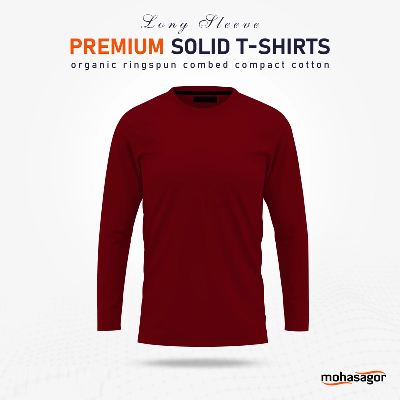 Picture of Men's Full Sleeve Solid T-Shirt- Maroon