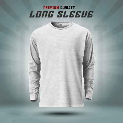 Picture of Men's Full Sleeve Solid T-Shirt- Ash