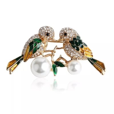 Picture of Love Bird Brooch Suit Collar Badge - Multicolor