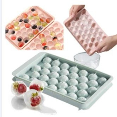 Picture of Ice Cube Mold 33 Grid Reusable Round Ball Ice Cube Maker DIY Ice Cream Kitchen Accessories - Multicolor
