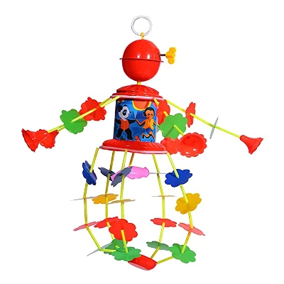 Picture of Rotating Bed Bell Toy with Music for Newborn Baby-Red - Red