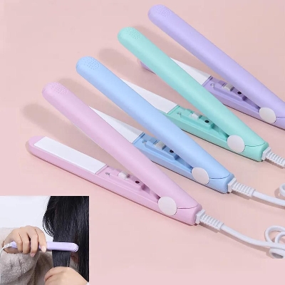 Picture of 1PC Portable Mini Hair Straightener Curling Iron Ceramic Straightening Styling Tools Curling And Straightened Dual-use Splint - Multicolor