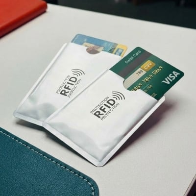 Picture of Anti Rfid Card Holder NFC Blocking Reader
 Case Protection Aluminium – 1pc – Silver
