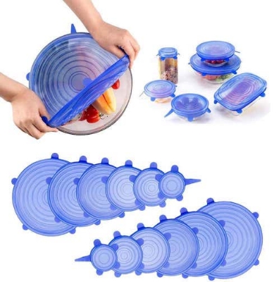 Picture of Bowl Cover 6 Pcs Kitchen Reusable Silicone Stretch Seal Lid Preservation Vacuum Food Storage Bowl Cover - Multicolor