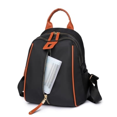 Picture of Contrast Women Backpack Large Capacity School Bags for Teenager Waterproof Oxford Travel Rucksack Girls - Black