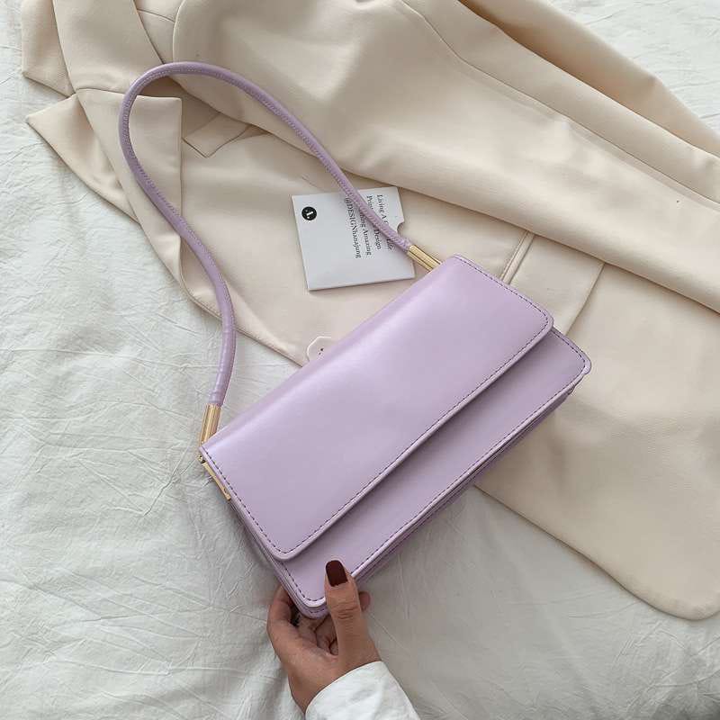 Picture of New Women's Fashion Handbags Retro Solid Color PU Leather Shoulder Underarm Bag Casual Women Hobos Handbags сумка женская Trend