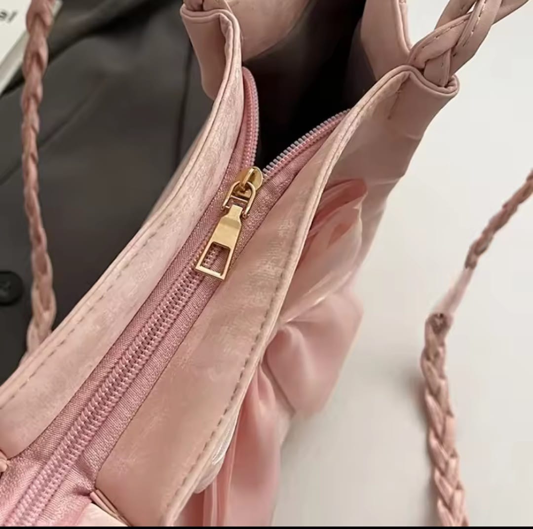 Picture of Bows Versatile Casual Hand-held Tote Bag Women's Bag Simple Spacious Trendy Crossbody Bag Commuter Bag