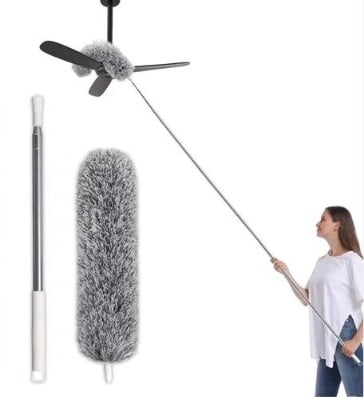 Picture of Flexible Duster for Fan Cleaning Mop with 9 feet Long Rod  | Spider Web Cleaner Stick | Fan Cleaning Brush | Fan Duster| Dusting Brush for Home Cleaning | Dust Cleaner | Microfiber Duster for Home Cleaning. - Multicolor