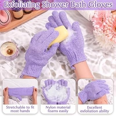 Picture of 1Pcs Bath for Peeling Exfoliating Mitt Glove with Shower Scrub Gloves Resistance Body Massage Sponge Wash Skin Moisturizing - Multicolor