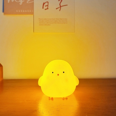 Picture of 1pc Chicken Soft Lighting Small Night Light Bedside Lamp Decoration Bedroom Atmosphere Light Girl Children Gift - White