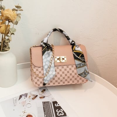 Picture of Ladies Small Hand Bag Fashionable Cotton Side Bag For Girls - Black