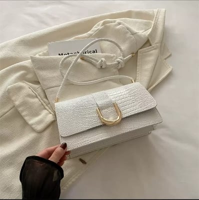 Picture of Texture PU Leather Crocodile Pattern Shoulder Bag For Gifts, Fashion Rope Strap Crossbody Bags For Women Designer Handbags