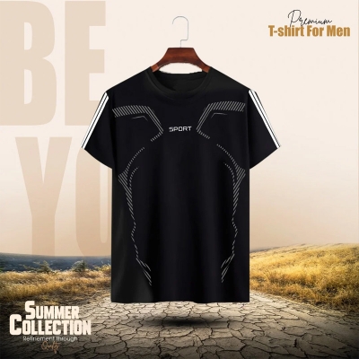 Picture of Stylish Comfortable sports T-Shirt (Black)