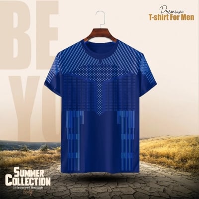 Picture of Stylish Comfortable sports T-Shirt(Navy Blue)