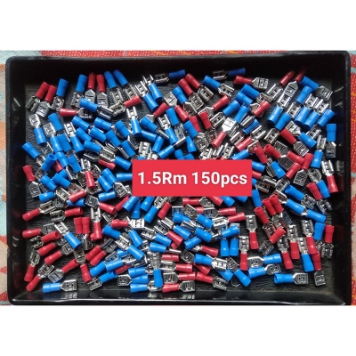 Picture of Battery Connector Flat Type 1.5Rm 150pcs Cable Plugs FDD1-250 & FDD2-250 Female Type Red 22-16AWG and Blue 16-14AWG Colour 5 Pairs-Blue