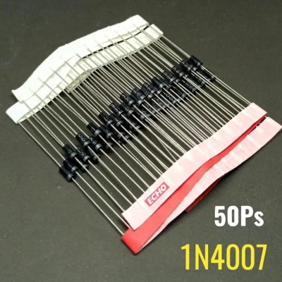 Picture of 50pcs - Diode IN4007 1000V 1A General Purpose Rectifier Diode IN4007-Black