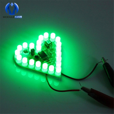Picture of DIY Kit Heart Shape Breathing Lamp Kit Breathing LED Suite Red White Blue Green Board Production for Learning-Blue