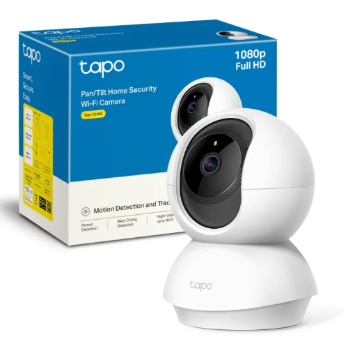 Picture of Tapo C200c Indoor Pan/Tilt Home Security Wi-Fi Camera, FHD, Surveillance Camera, Night Vision, 360° Viewing Angle, Two Way Audio, Motion Detection and Notifications, Integrated Acoustic and Clear Alarm