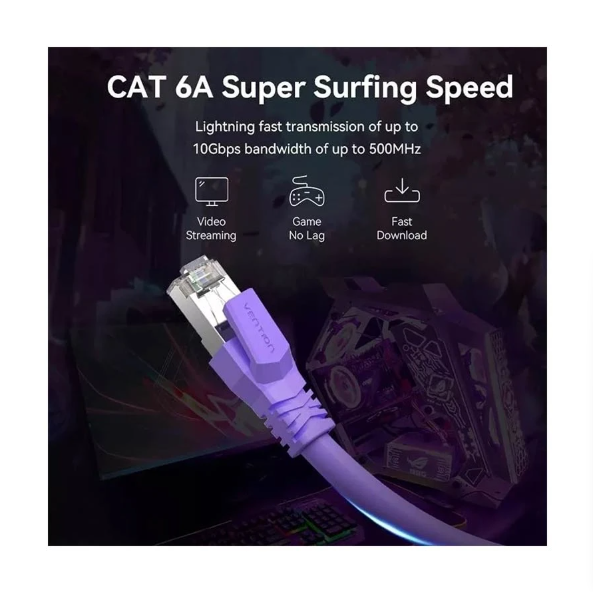 Picture of Vention IBMVG Cat-6A SFTP, 1.5 Meter, Purple Network Cable #IBMVG Patch Cable