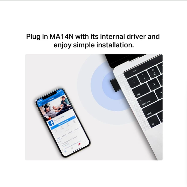 Picture of Mercusys MA14N AX300 Mbps Single Band Wi-Fi 6 Nano USB Adapter