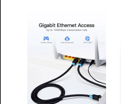 Picture of Vention VAP-A06-B300 Cat-6, 3 Meter, Black Network Cable # VAP-A06-B300, SFTP Patch Cord