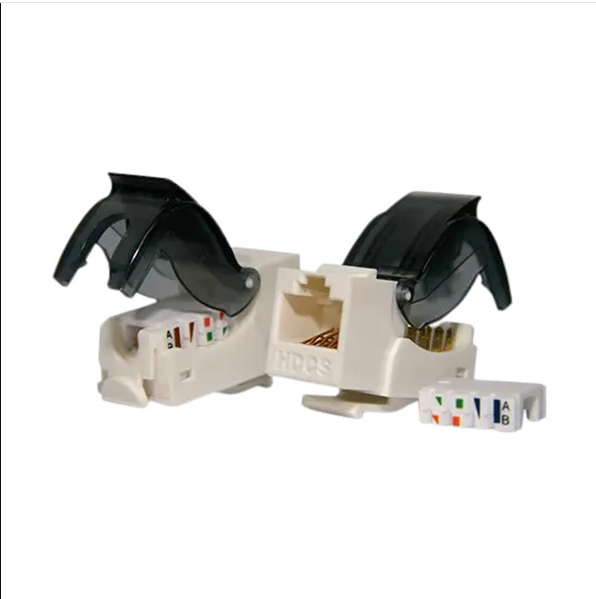 Picture of Rosenberger Cat-6 UTP 90 Degree Toolless Ivory Pegasus Module #CP31-13C-14