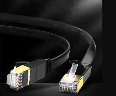 Picture of UGREEN NW106 (11264) Cat-7 U/FTP 8 Meter Black Network Cable # 11264, Flat Patch Cord