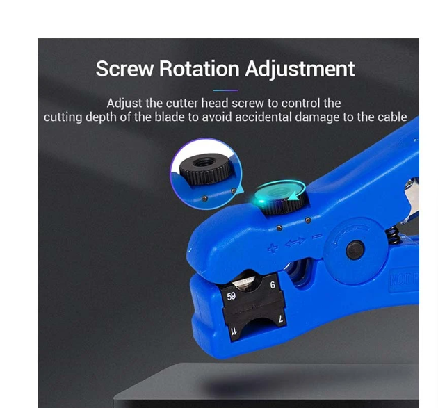 Picture of Vention KEBL0 Blue Coaxial Cable Stripper #KEBL0 Stripper
