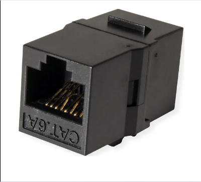 Picture of Rosenberger Cat-6A UTP 180 Degree Keystone Black Modular #CP31-171-21