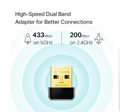 Picture of TP-Link Archer T2U Nano AC600 Dual Band Wi-Fi USB Adapter