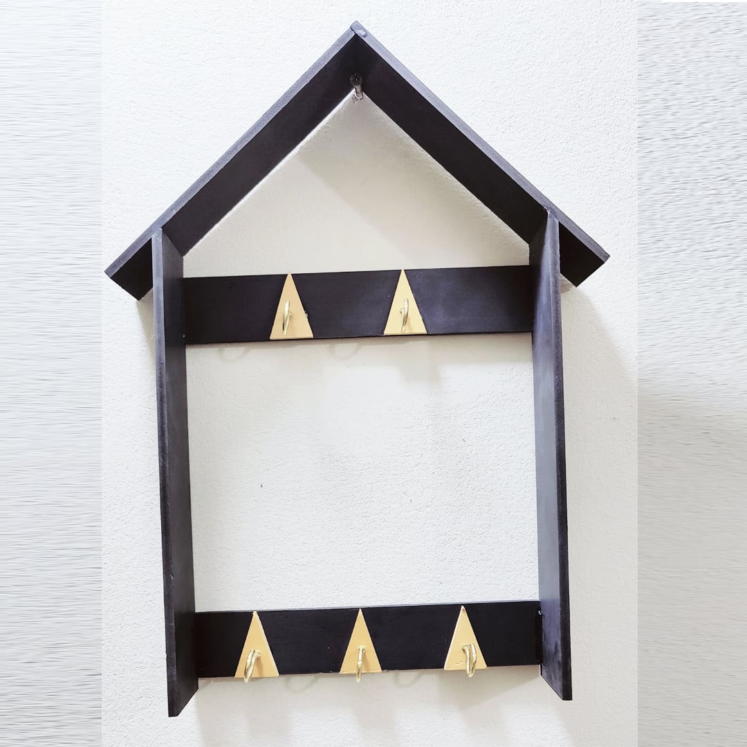Picture of Wall-mounted Key Holder With 5 Hooks To Organize Keys and Small Items Near The Entryway | PVC | Multicolor|