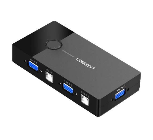 Picture of UGREEN (CM595) 30357 KVM Black Switch with 2 Ports USB (30357)
