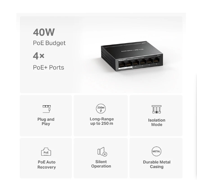 Picture of MERCUSYS MS106LP 6-Port Desktop Switch