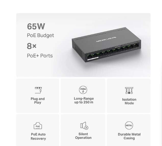 Picture of MERCUSYS MS110P 10-Port Unmanaged Desktop Switch