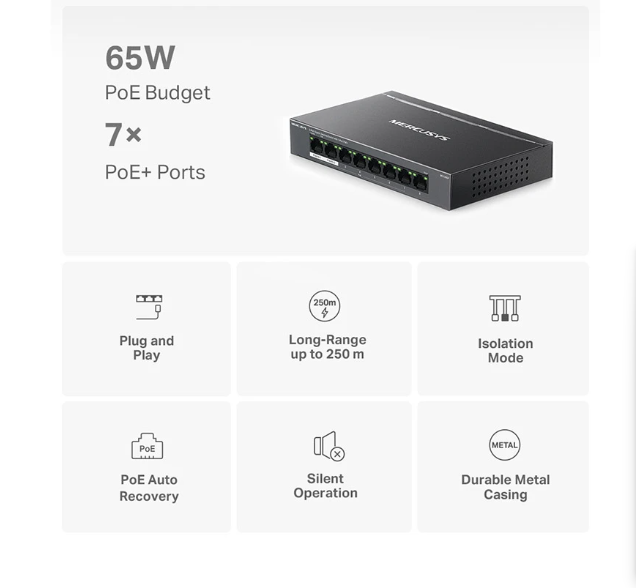 Picture of MERCUSYS MS108GP 8-Port Desktop Switch