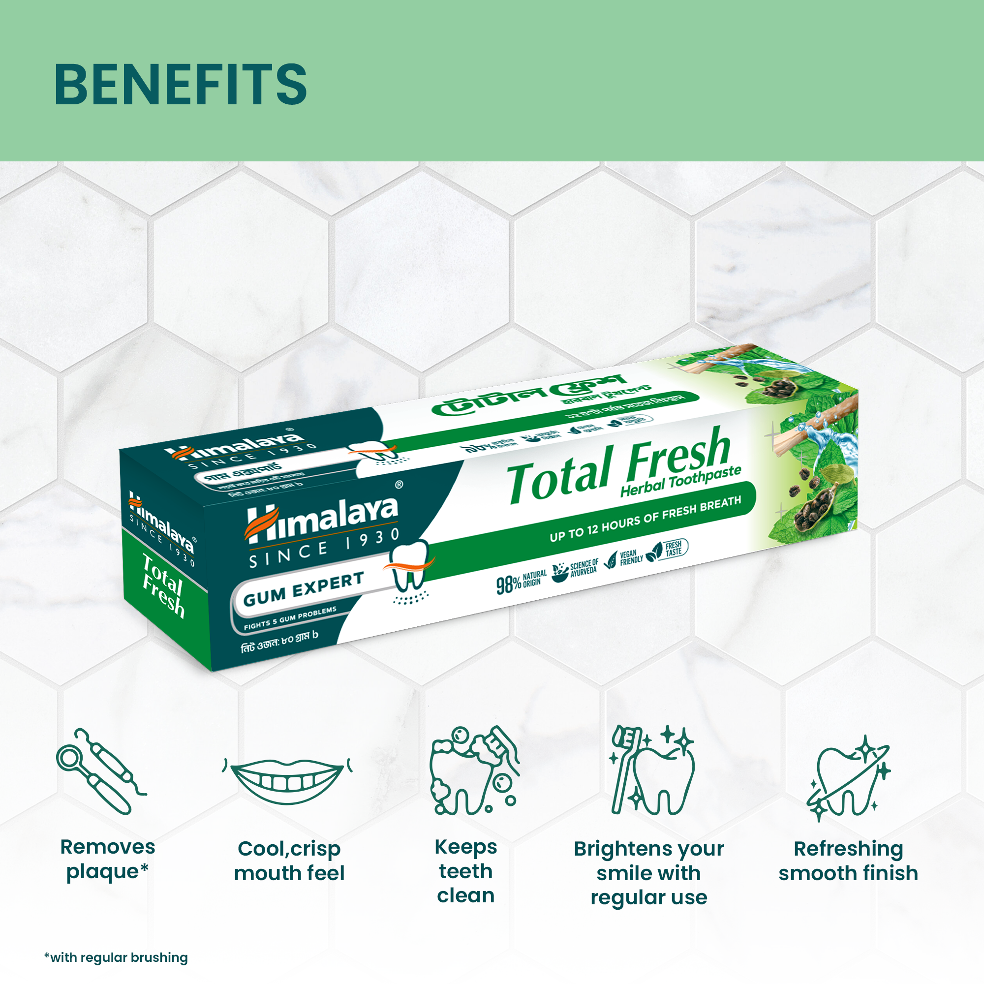 Picture of Himalaya Total Fresh Herbal Toothpaste 80gm
