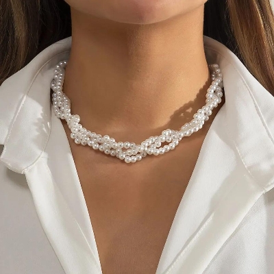 Picture of 3 Layer Gajra Garland Choker Necklace - Off White