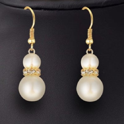 Picture of Jewellery Sets Charm Wedding Jewelry Set Pearl Party Prom Gift Crystal Bracelet Necklace Earrings for Women - Off White