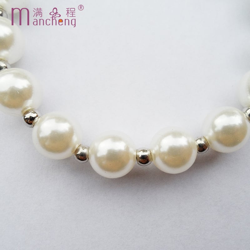 Picture of Summer Wear 10MM Imitation Beads Pearl Bracelet Jewelry For Women - Off White