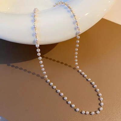 Picture of Understated -Craftsmanship and Trendy -4 mm Layer Pearl Necklace Off White Pearl- Progressively Better Preferble - Low Hassle and Maintanance - Off White