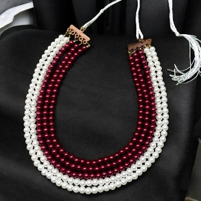 Picture of 5 Layer Multicoloured Pearl Necklace for Women Party Necklace Trendy Jewellery - Multicolor