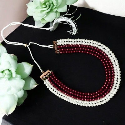 Picture of 5 Layer Multicoloured Pearl Necklace for Women Party Necklace Trendy Jewellery - Multicolor