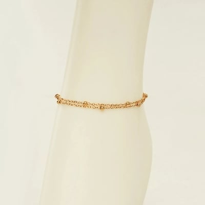 Picture of Stylish Multilayer Golden Colored Anklet for Women | Simple Design Foot Chain - Gold